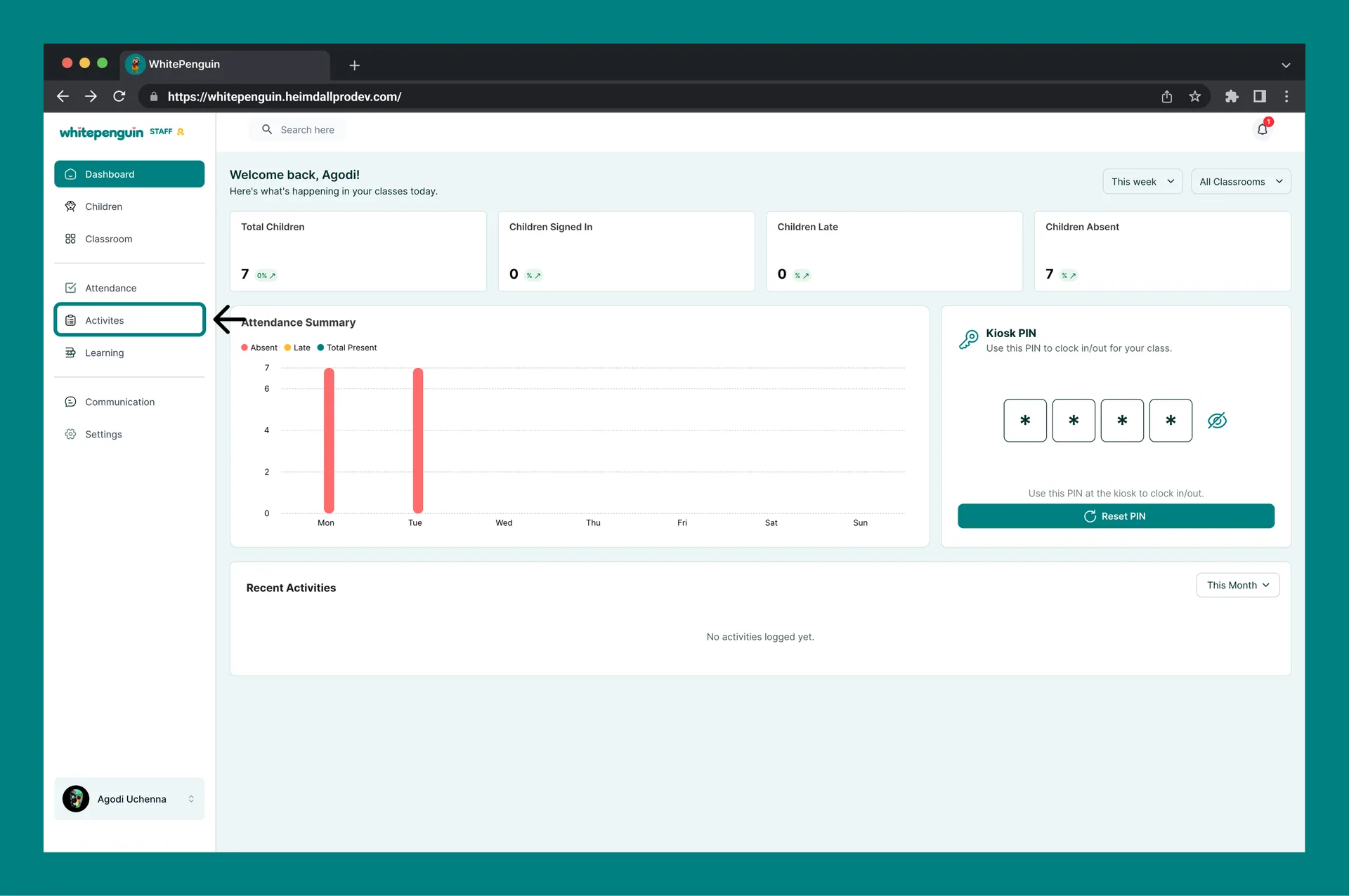 Log Meals — How to access