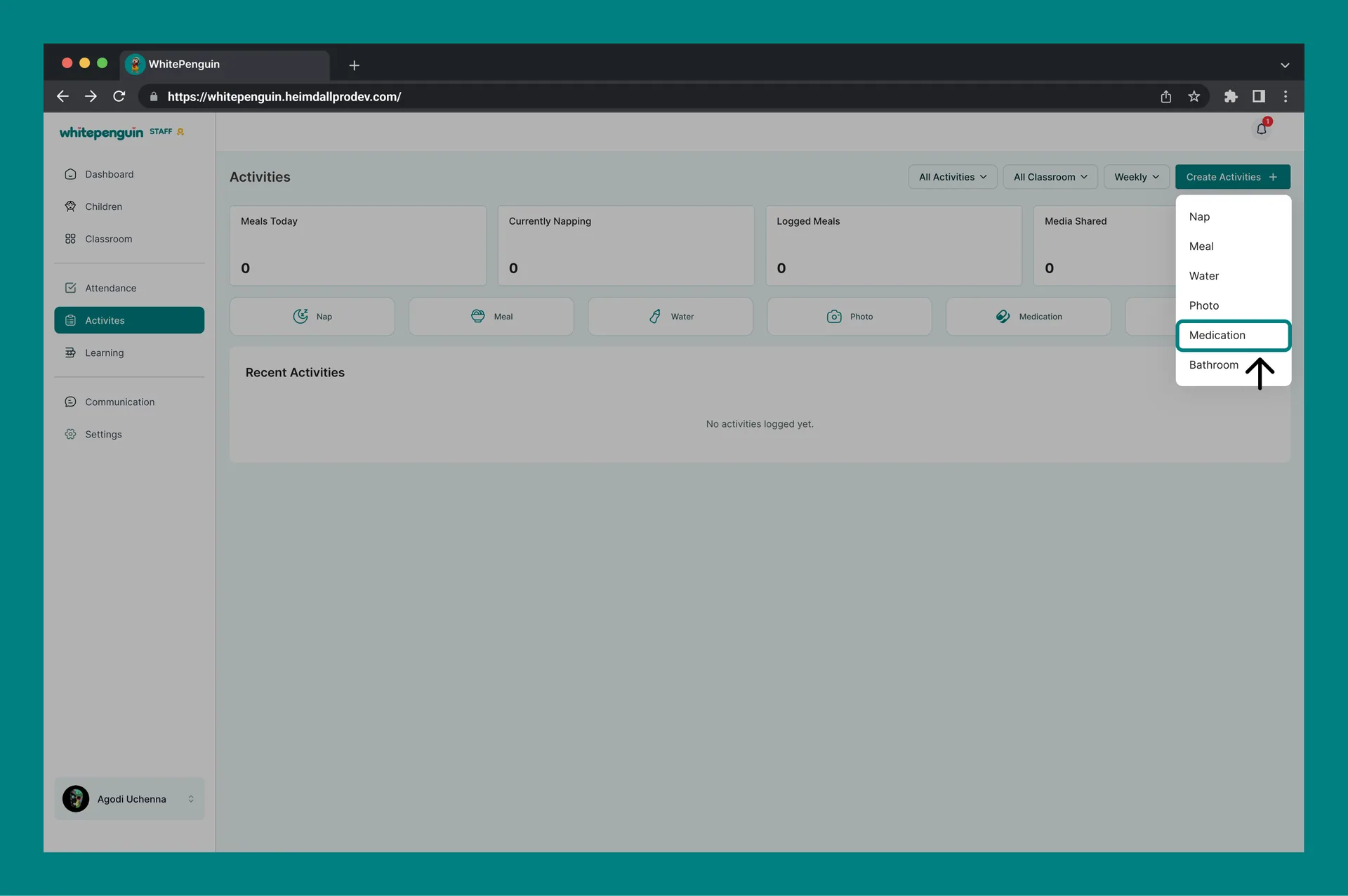Log Medication — How to Access
