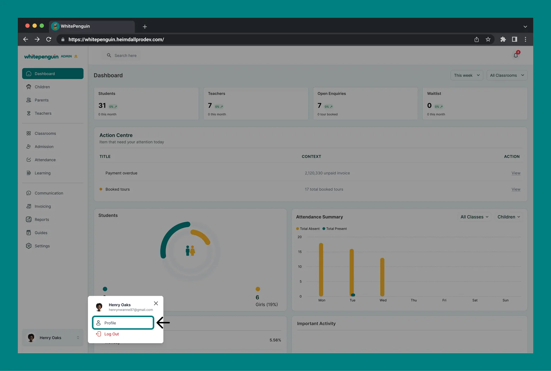 Setup & Reset Kiosk PIN (Admin/ Teacher - Parent) — How to View the Kiosk PIN (Admin)