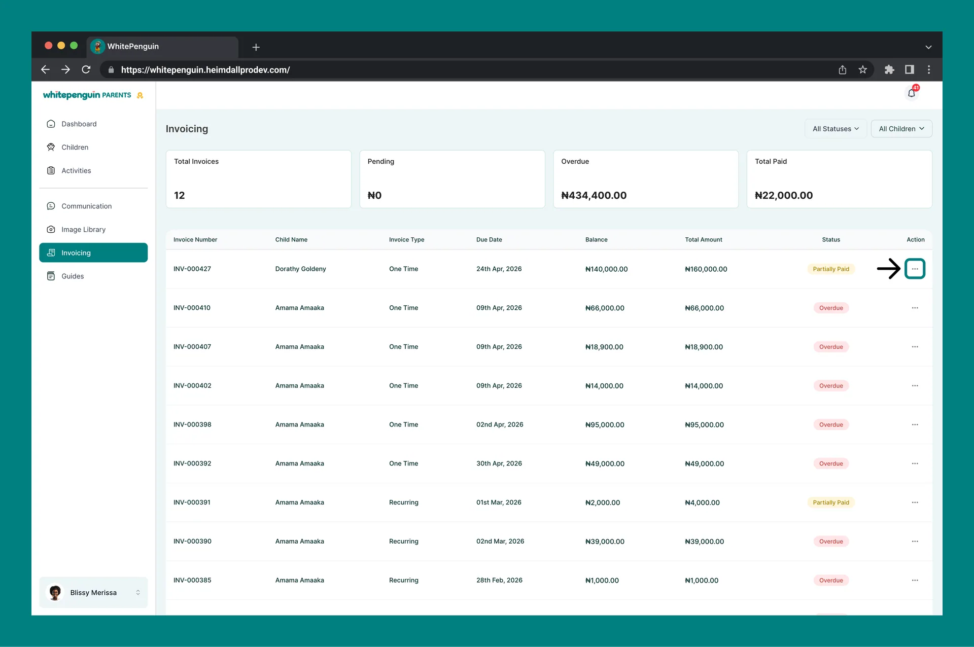 Manage My Invoices — Download an Invoice as PDF
