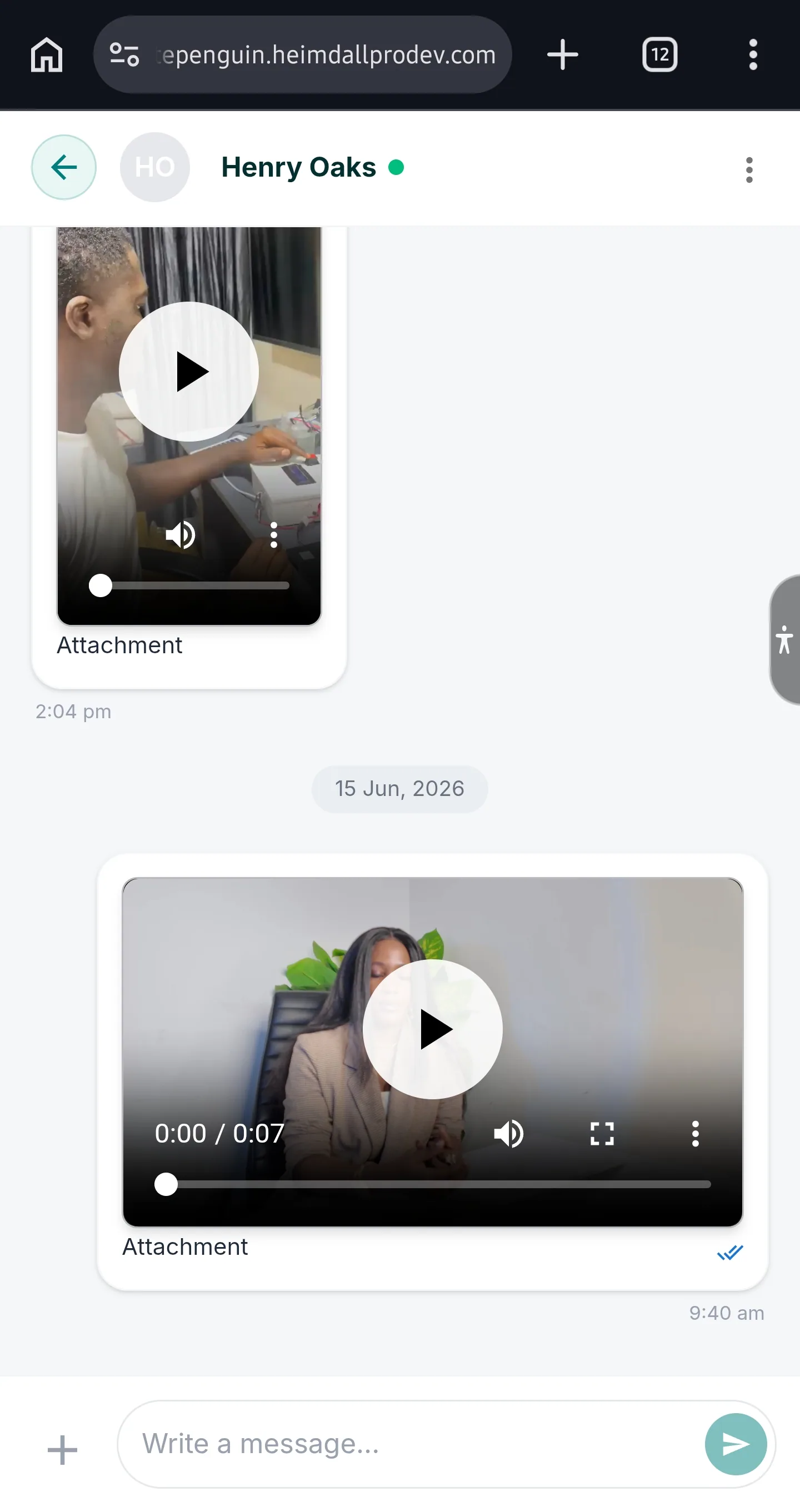 Messaging & Announcements — Viewing a Conversation