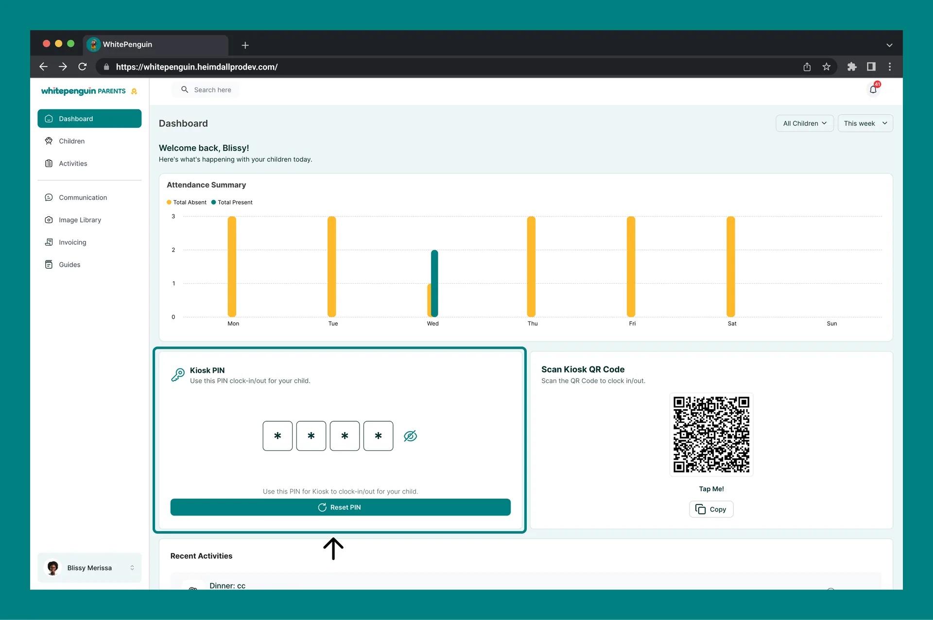 Understanding My Dashboard — 4. Kiosk PIN