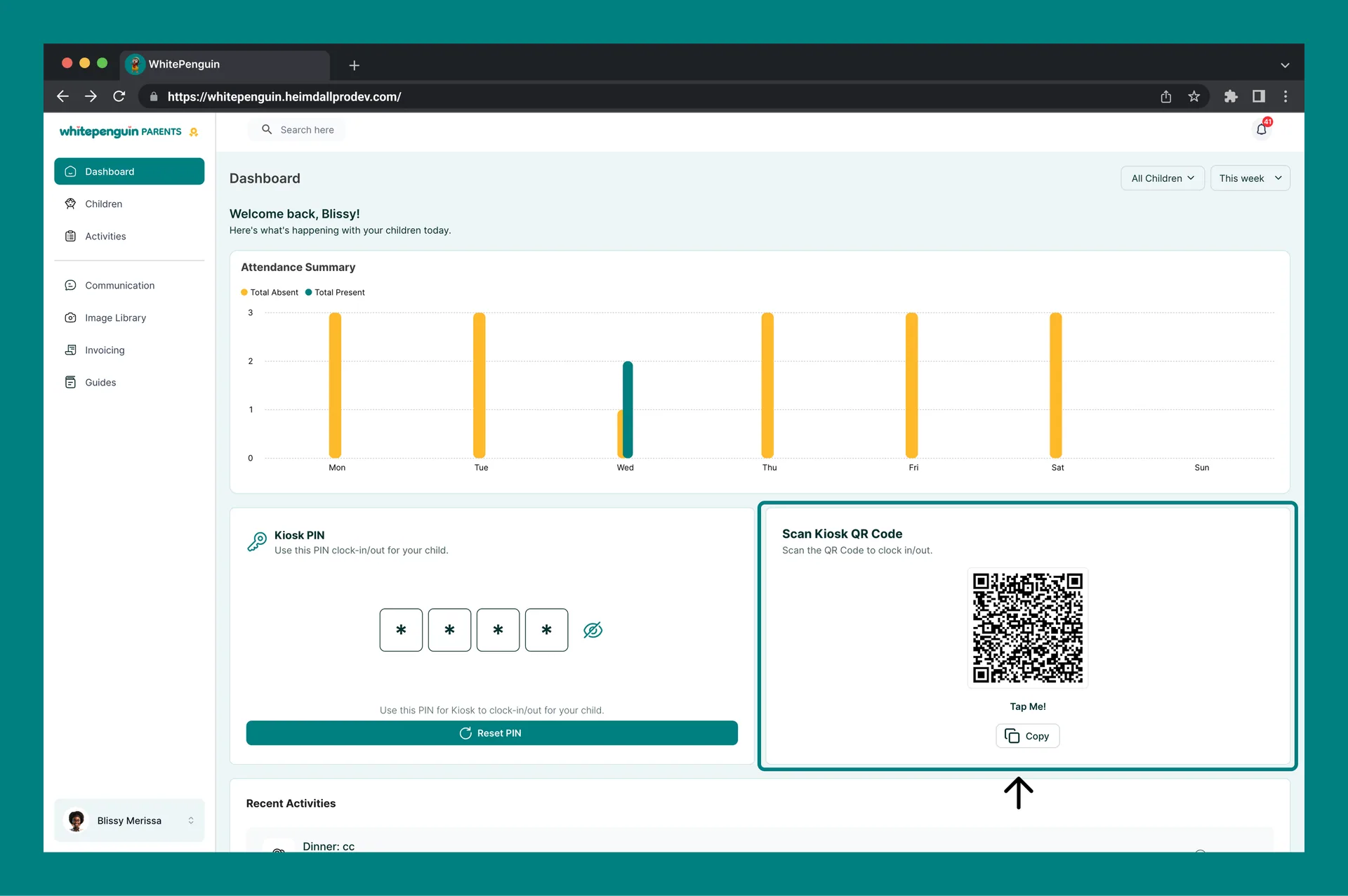 Understanding My Dashboard — 5. Scan Kiosk QR Code