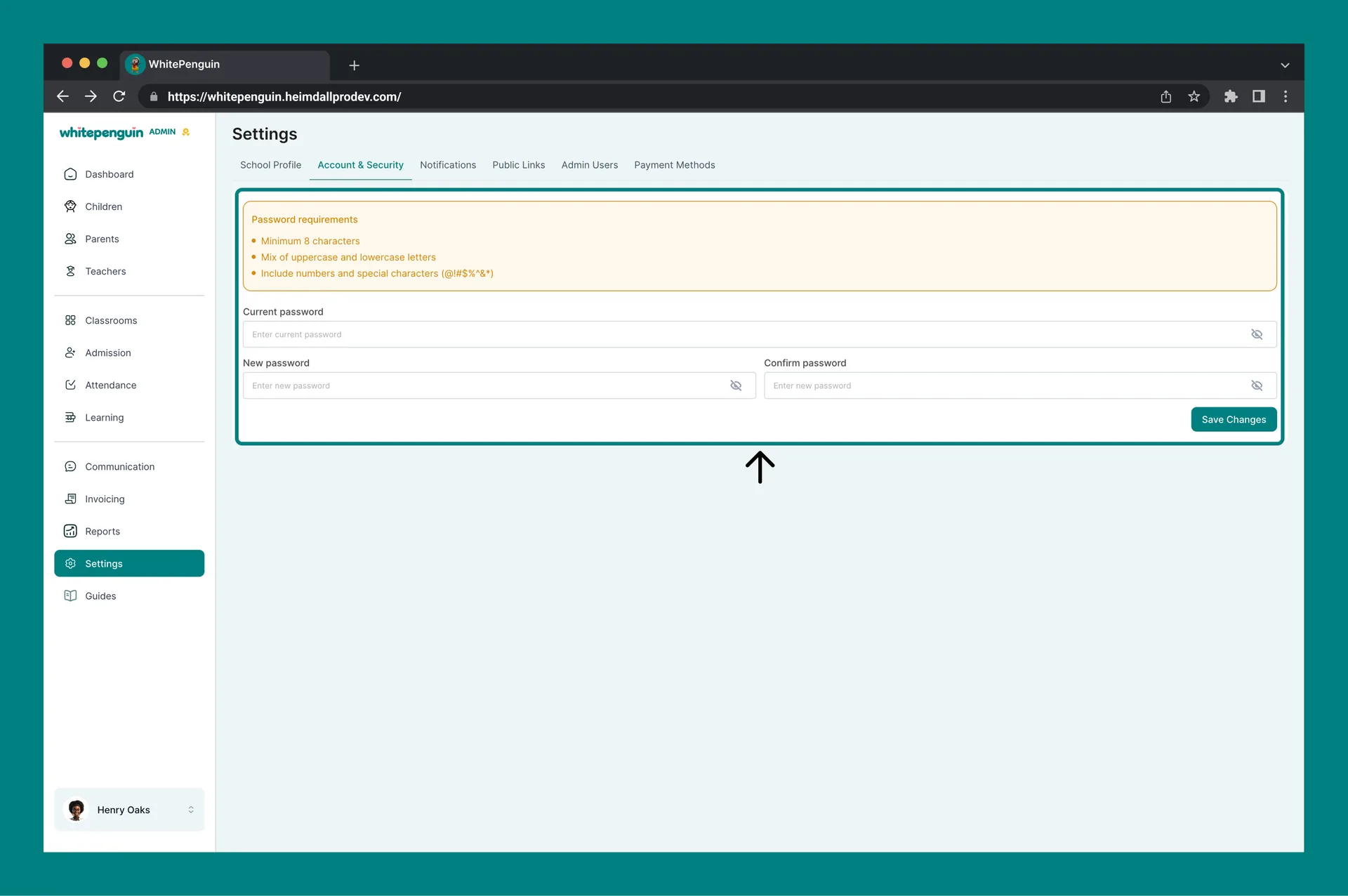Account & Security — Changing Your Password