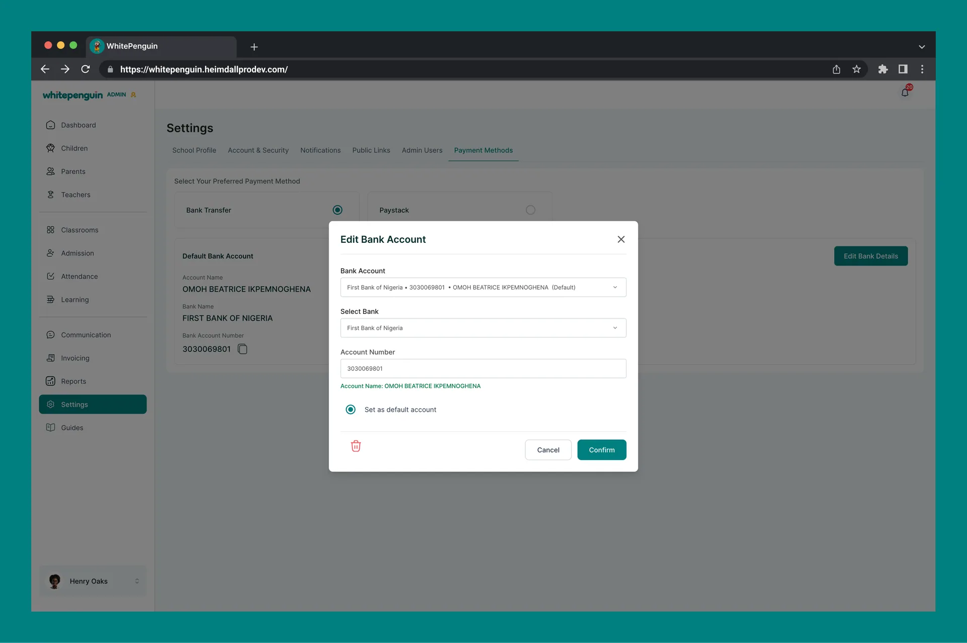 Setup Payment Methods — How to Set Up Bank Transfer