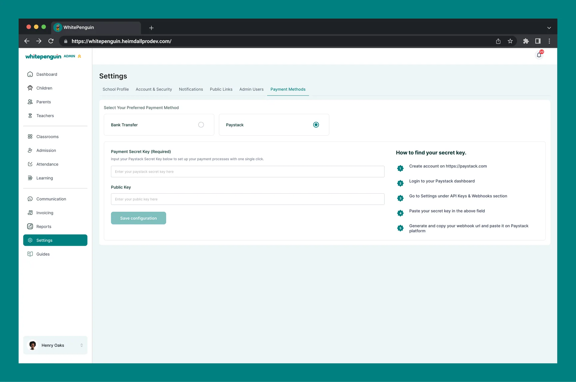 Setup Payment Methods — How to Set Up Paystack