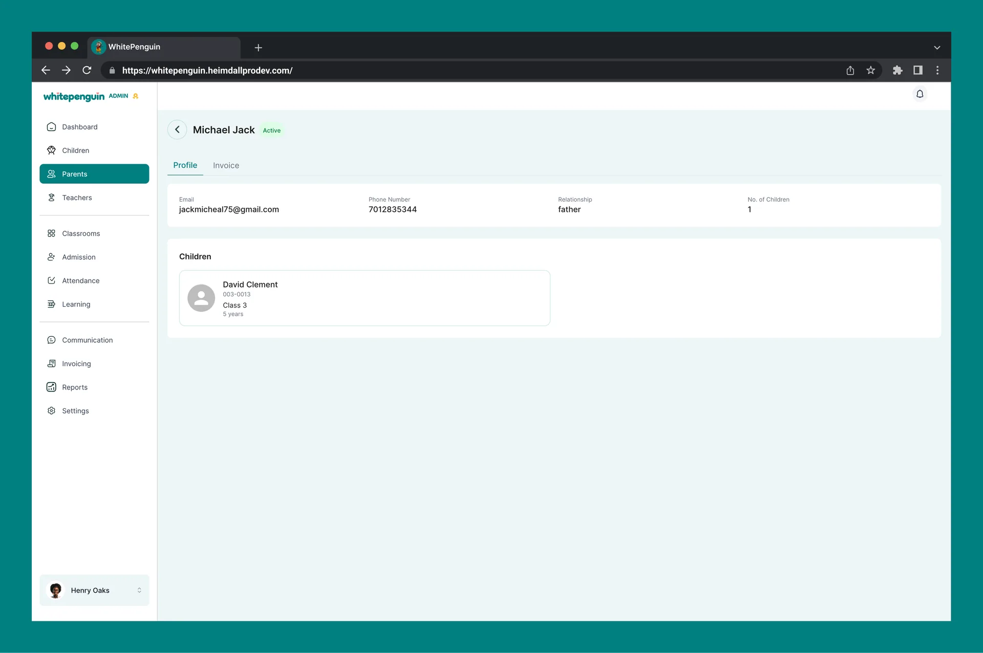 How to Add or Link Parents — Profile Tab